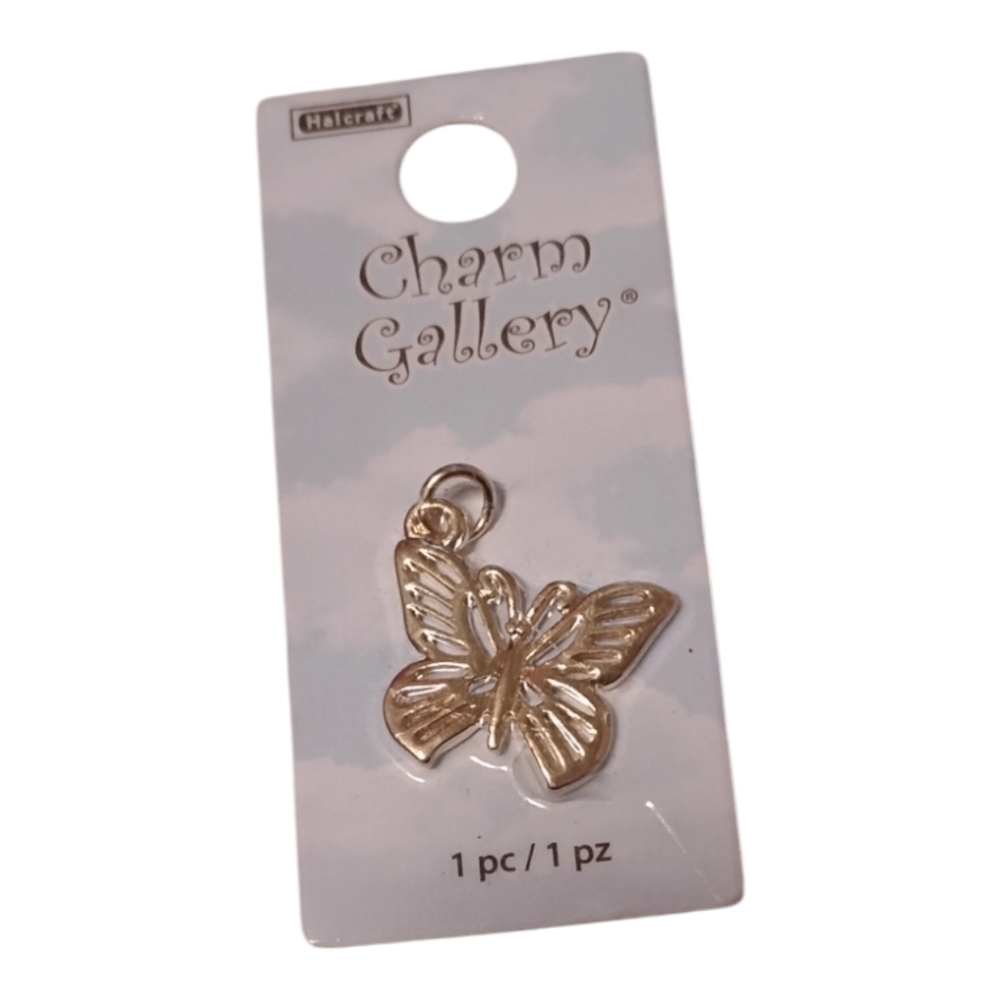 Halcraft, charm gallery Gold Butterfly Charm